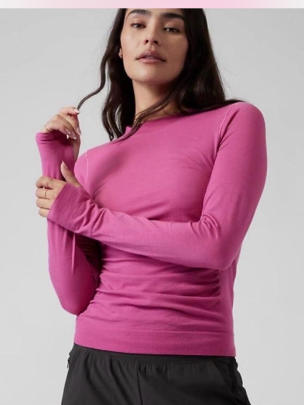 Athleta Wool Blend Womens Foresthill Ascent Seamless Top Long Sleeve XXS 232
